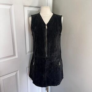 BLACK LIZWEAR‎ DENIM ZIP UP MINI DRESS